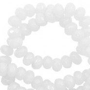Facettierte Naturstein Perlen 6mm Schneeweiß